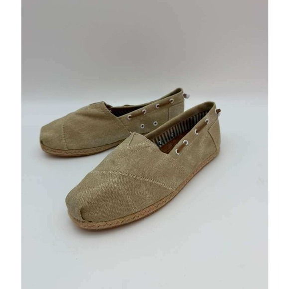 Farasion Shoes - Slip-On Canvas Espadrille Shoes Lightweight Comfort Flat Women -‎ Beige - Size 8